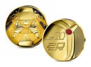 DSの誕生70周年を記念した限定コインコレクション。写真は20ユーロ金貨