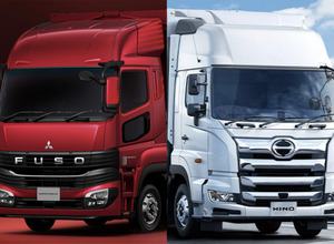 2026年4月に経営統合を予定している三菱ふそうトラック・バスと日野自動車の大型トラック