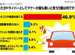 あなたがドライバーとしてマナーが最も悪いと思う行動は何ですか？ あなたがドライバーとしてマナーが最も悪いと思う行動は何ですか？