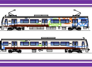 7000形の新しいカラーリングのイメージ。3月17日に「お披露目臨時列車」が運転される。