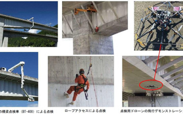 NEXCO中日本、橋梁の点検現場を一般公開…ドローンを使った最新技術など 7月26日 画像