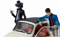 「画策のサンマリノ」フィアット 500 モデルカーとルパン&次元のフィギュアをセット 画像