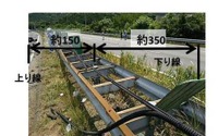 分離帯は支柱1本で2本を支える「両面型ガードレール」...新城・東名事故現場 画像