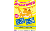 阪神高速、土・日・祝限定のETC乗り放題パス発売…普通車1650円 画像