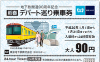 90円で24時間乗り降り自由…東京メトロが「デパート巡り乗車券」を復刻 1月限定 画像