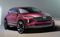 ヒュンダイ サンタフェ 新型のティザースケッチ…ジュネーブモーターショー2018で公開予定 画像