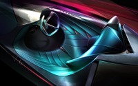 DSの2035年の電動スポーツ、X E-TENSE …内装のイメージスケッチ 画像