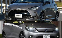 トヨタ ヤリス&ホンダ フィット 新型、カタログスペック比較!燃費、走り、快適性…その違いは? 画像