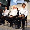 昨年のトヨタのモータースポーツ活動発表会&ファンイベントで、当時の僚友たちとトークセッションに臨んだ三浦（右端）。左端は昨年の市販車部門を制した三橋淳。