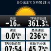 様々なデータを1画面に表示するトリップコンピュータ。太陽の代わりにコンパスを表示することも可能だ。