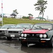 右からいすゞ べレット、日産スカイラインGTR（KPGC10）、日産スカイラインGTR（KPGC110）
