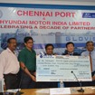 インド・チェンナイ港からのヒュンダイ小型車累計輸出200万台を祝福