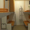 「Train Hostel 北斗星」の客室（2段ベッドタイプ）イメージ。かつて『北斗星』で使われていた寝台客車の部品を再利用する。