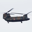 騒音比較に使用された木更津駐屯地所属の大型ヘリ、CH-47JAチヌーク。