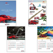 モリタ消防車カレンダー2017（左）とモリタグループカレンダー2017