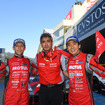 #1 GT-Rの（左から）クインタレッリ、鈴木豊監督、松田次生。