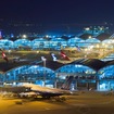 夜の香港国際空港