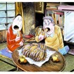 バナナを食べる水木夫妻1989年(C)水木プロダクション