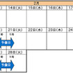 夜間通行止めスケジュール