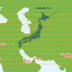 日本の主要都市と同緯度（中近東）