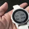 トレーニング実績から5km、10km、ハーフ、フルマラソンの予想タイムが表示された