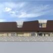 ブラウン系の色調にまとめられた南側（駅前広場側）駅舎のイメージ。