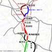 なにわ筋線などの新線構想の想定ルート。なにわ筋線は新大阪駅や北梅田の開発エリアから難波・関空方面に短絡するルートを構成する。