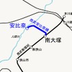 安比奈線の路線図。