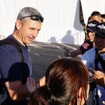 2015年シーズンで引退したポール・ボノム元選手。2日は強風の中で確認フライトを担当した。