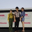 今回の作品を選んだ編集KIMこと森田聖美フィガロジャポン副編集長、斎藤工さん、板谷由夏さんによる映画のトークショーも上映前に行われた。ドライブは映画を見るためのプロローグ（フィガロドライブイン・シアター開催）