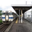 日豊本線への乗入れ区間を含む小倉～添田間も一部の列車が運休している。写真は豊前川崎駅。