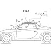 ホンダアクセスが米特許商標庁に特許申請しているタルガトップルーフ構造の図