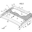 ホンダアクセスが米特許商標庁に特許申請しているタルガトップルーフ構造の図