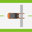 4輪カウンター車の場合、運搬する長尺物に応じた通路幅が必要
