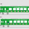 平成筑豊鉄道の公式ラインスタンプを配した411号の新車体。