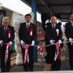 関駅で行なわれた長良川鉄道の客貨混載輸送出発式（2月21日）。