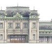 1914年の建設時の姿に復原される門司港駅のイメージ。