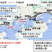 7月31日に発表されたJR貨物の運行再開予定。西日本で運行を中止している貨物列車は、10月中までに再開できる見込みとなった。