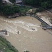 いまだに復旧工事に着手できない芸備線狩留家～三次間。写真は、橋りょうが流出した白木山～狩留家（かるが）間の様子。