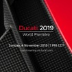 ドゥカティの2019年モデルのティザーイメージ