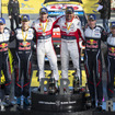 WRCスペイン戦のトップ3となった各コンビ。
