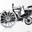 1890年に誕生したプジョーの第一号車。蒸気を動力とする三輪車だった。