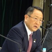 記者会見するトヨタの豊田章男社長