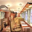 「瀬戸内マリンビュー」に代わって広島地区に投入される新観光列車の内外装イメージ。