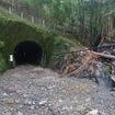 10月23日時点の被災状況。釜石～両石（りょういし）間の釜石トンネル。