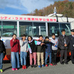 播磨科学公園都市（兵庫県上郡町）で12月5～9日に実施される自動運転バス公道実証実験（画像は初日のようす）