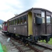 「加悦SL広場」に保存されているフハ2。大正時代の1916年に製造された貴重な木造客車。