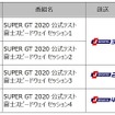 SUPER GT 2020 公式テスト 放送/配信概要