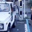 2020年7月12日18時58分、クロカン四駆の電気自動車が、日本で初めてCHAdeMO急速充電器からの充電に成功した瞬間。