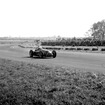 シルバーストン、アビーコーナーをゆくジュゼッペ・ファリーナのアルファロメオ158（1950年、F1イギリスGP）